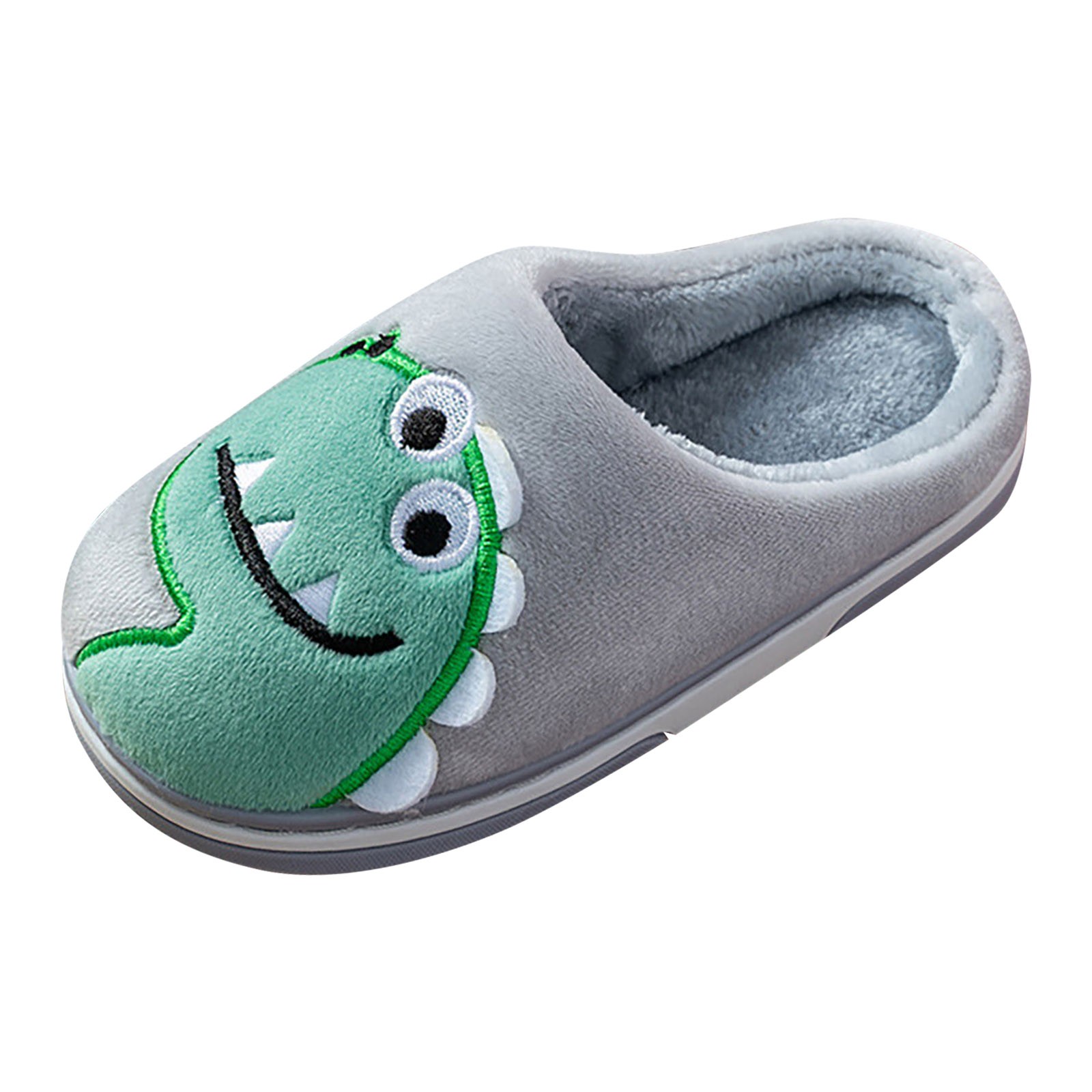 GEZHEN Cute Little Child Girls Inside Wear Slippers Dinosaur Comfortable Warm Home Plush Slippers Soft Soled Anti-Slip House Slippers Quick Drying